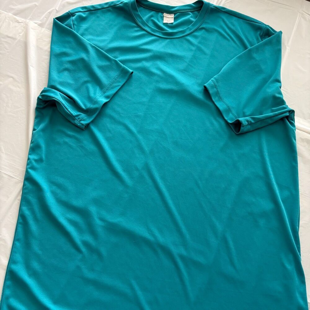 Sport Tek T-Shirt Round Neck Short Sleeve Turquoise Size XL-T - Picture 4 of 10